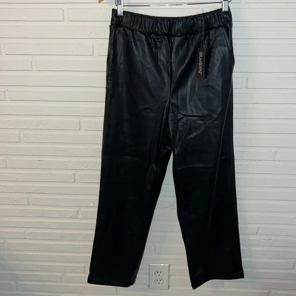 Blank NYC Black Faux Leather Wide Leg Pants, Women’s Size Medium - Picture 1 of 8